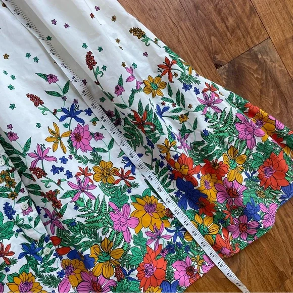 Talbots Cotton Poplin Midi Button Down Shirt Dress in Blissful Floral size 12 - Picture 12 of 14